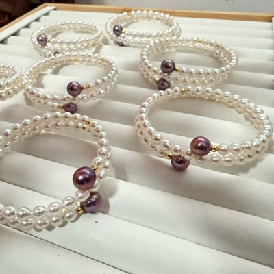 「淡水珍珠福利手链合集」天然淡水珍珠手链手饰编织款手链巴洛克