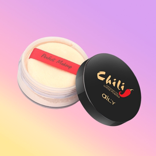 粉质细腻 定妆控油散粉 中英雅丽小红椒轻盈滋滑蜜粉23G 自然遮瑕