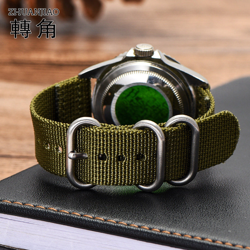 iwatch尼龙表带迷彩男 适配水鬼精工帆布表带NATO北约款20 22mm