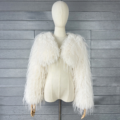 秋冬女士白色火鸡毛小外套毛毛绒皮草超短外套【婚纱礼服搭配】