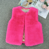 厂家尾货亏本清仓儿童仿皮草马甲毛毛外套背心仿兔毛 数量有限