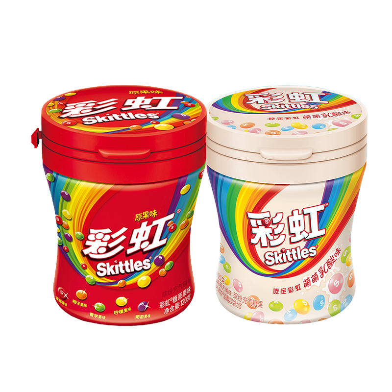 彩虹糖120g瓶装原果味儿童休闲零食糖果随身携带