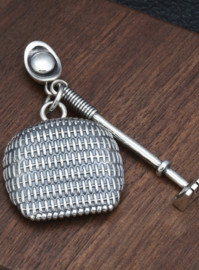 纯银饰品复古元宝吊坠