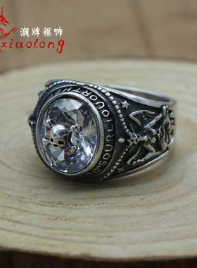 纯银饰品男女时尚个性S925骷髅头