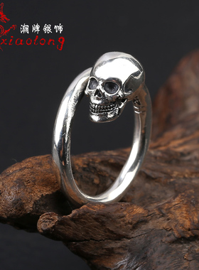 饰品骷髅头戒指复古泰银时尚铆钉