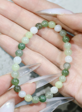 新疆和田玉手链手串圆珠子女士原石手串