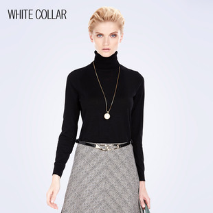 精纺羊绒两翻领长袖 新品 套衫 203 白领女装 CC15 2015秋季