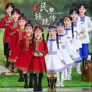 蒙古服装女高端演出服少儿白马筷子舞蹈服新款男童练功服六一演出