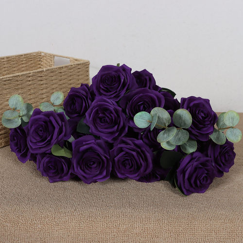 暗紫色李子厄瓜多尔仿真玫瑰花