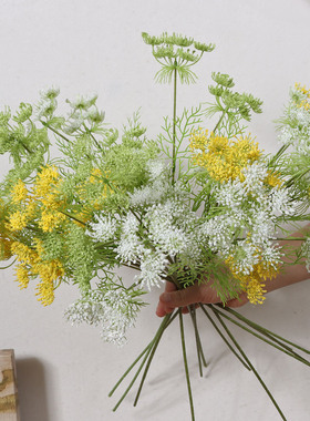 春季绿色仿真花蕾丝花 花束搭配点缀小花手捧花塑料配花装饰假花