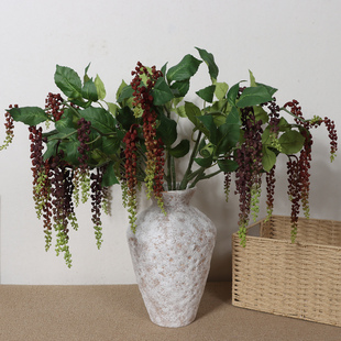 带垂感垂吊仿真小野果 软胶商陆串串果线条感手捧花插花花束搭配