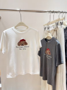 宽松显瘦上衣纯棉春夏季 小众卡通印花T恤女短袖 叠穿 推荐 自留款