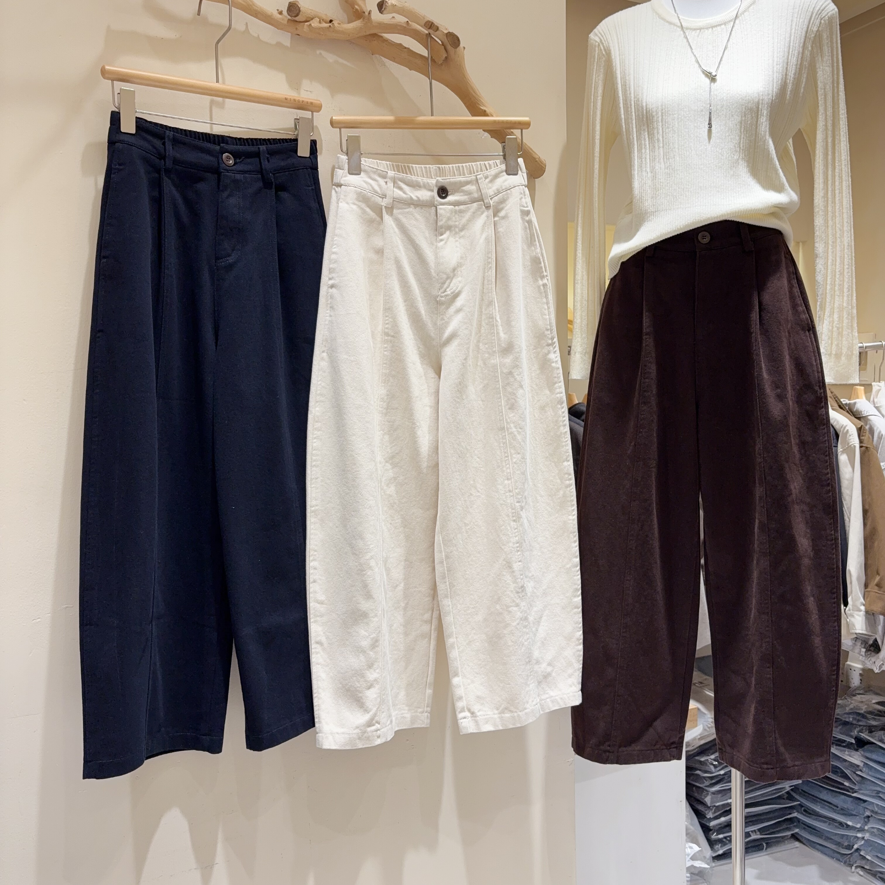 时髦尖子生复古巨显瘦植绒抓毛弯刀裤女九分裤小个子休闲裤女厚实