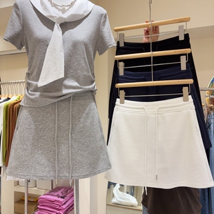 春夏专属休闲短裙！松紧腰抽绳卫裙女A字裙小个子迷你裙半身裙潮