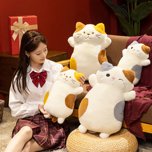 卡通三花猫公仔毛绒玩具饼干猫咪抱枕玩偶儿童陪睡布娃娃生日礼物