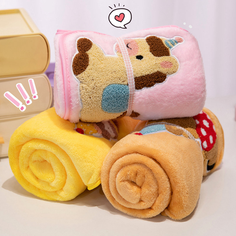 卡通可爱小马卷毯珊瑚绒毯子午睡枕多功能空调毯法兰绒毯儿童毛毯