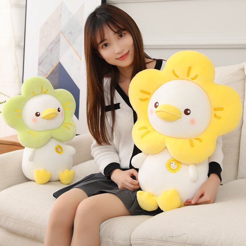 网红小鸭子公仔毛绒玩具花花鸭玩偶床上睡觉抱枕靠垫女孩生日礼物