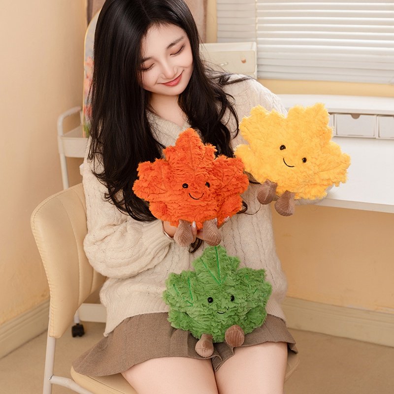 卡通四季枫叶公仔毛绒玩具笑脸树叶抱枕玩偶儿童布娃娃生日礼物女,玩具/童车/益智/积木/模型,毛绒/玩偶/公仔/布艺类玩具,淘宝优惠券,粉丝福利购,淘宝优惠卷