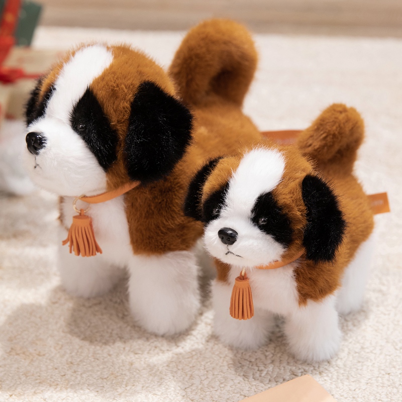 卡通圣伯纳犬公仔毛绒玩具狗狗抱枕玩偶儿童陪睡安抚娃娃生日礼物