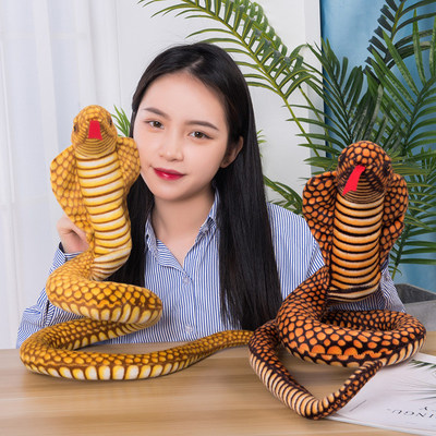 眼镜蛇盘蛇公仔毛绒仿真蛇玩偶