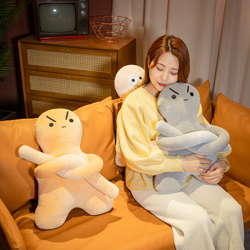 卡通呆萌人物形象抱枕公仔毛绒玩具可爱星人靠垫玩偶长枕头布娃娃
