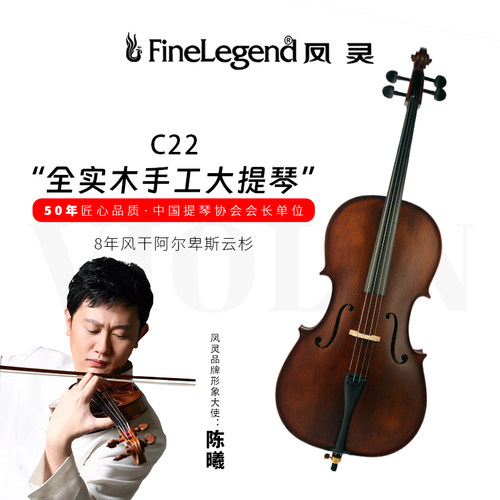 凤灵纯手工实木大提琴初学者儿童成人入门专业考级演奏乐器C22-封面