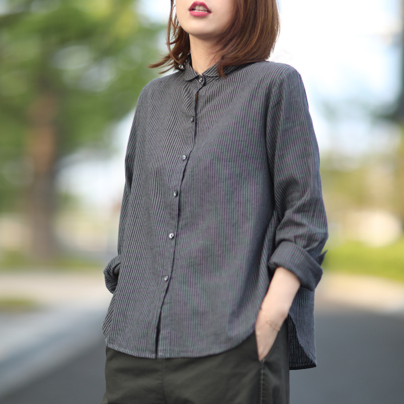 文艺复古休闲宽松显瘦百搭衬衫