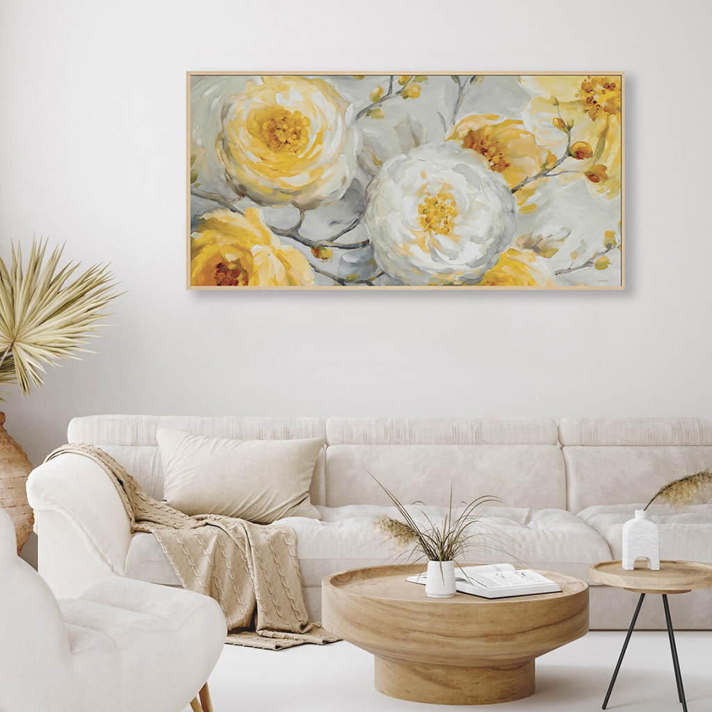 鲜花花朵装饰画北欧ins唯美风沙发背景白墙样板房横挂画主卧壁画图片