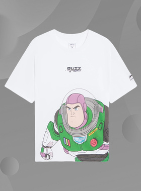 Lining/李宁正品X巴斯光年系列男大童宽松短袖T恤YHSS295