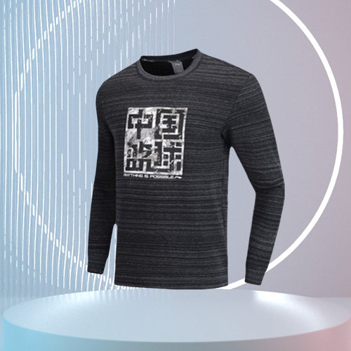 李宁正品男子卫衣中国篮球系列圆领套头衫运动服长袖AWDP095