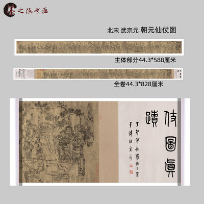 宋 武宗元 朝元仙仗图 国画白描画 临摹教学装饰画 微喷复制字画