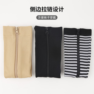 跨境运动骑行压力袜新款 户外长筒小腿弹力袜 包趾压缩拉链袜