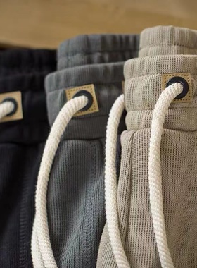 重磅针织短裤男夏季美式基础抽绳松紧宽松运动五分裤休闲百搭卫裤