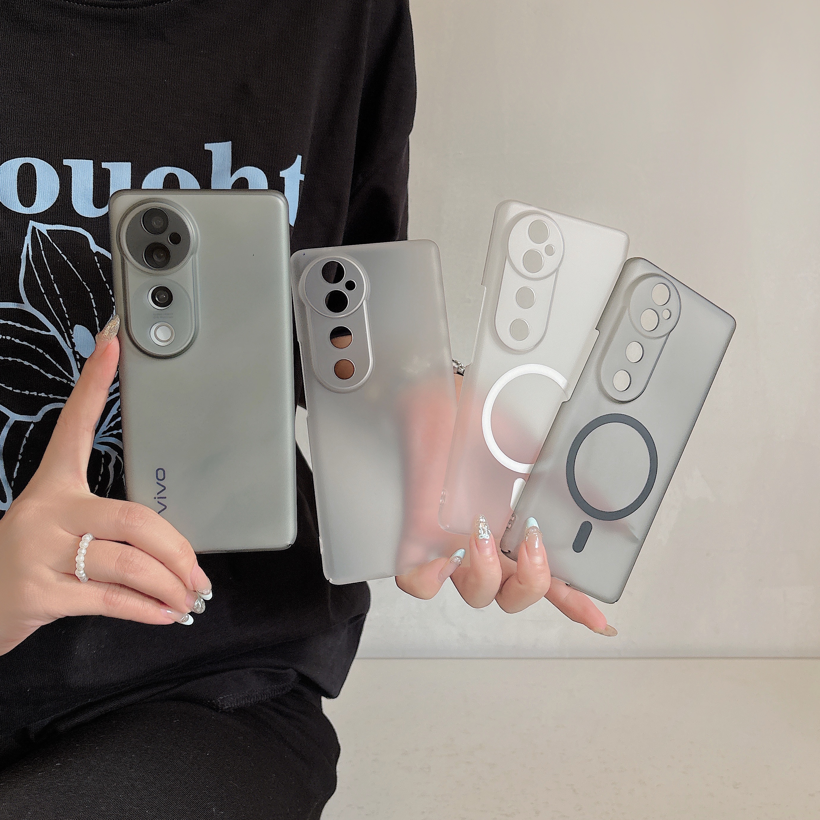 冰雾全包高透PC手机壳适用VivoS19Pro手机壳s18超薄磁吸s20防摔vivoS30Pro摄像头精孔位保护套半透s30ProMini