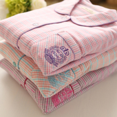 棉布新款 长袖 秋冬季 日系纯棉睡衣女春秋磨毛绒布全棉家居服套装