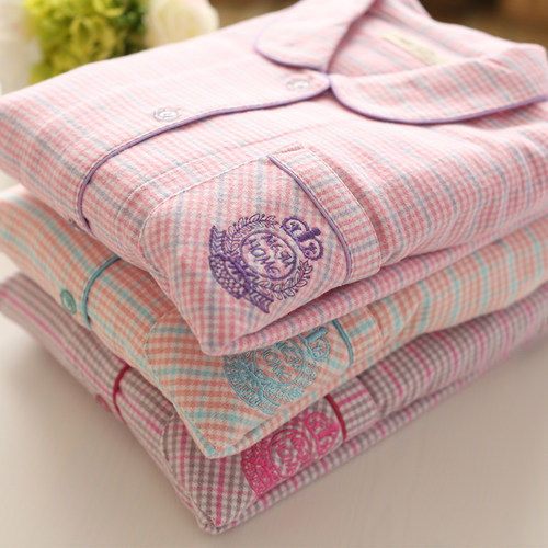 日系纯棉睡衣女春秋磨毛绒布全棉家居服套装秋冬季长袖棉布新款 - 封面