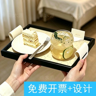 美容院下午茶专用茶歇轻奢餐盘一人食水果托盘高级收纳盘甜品盘