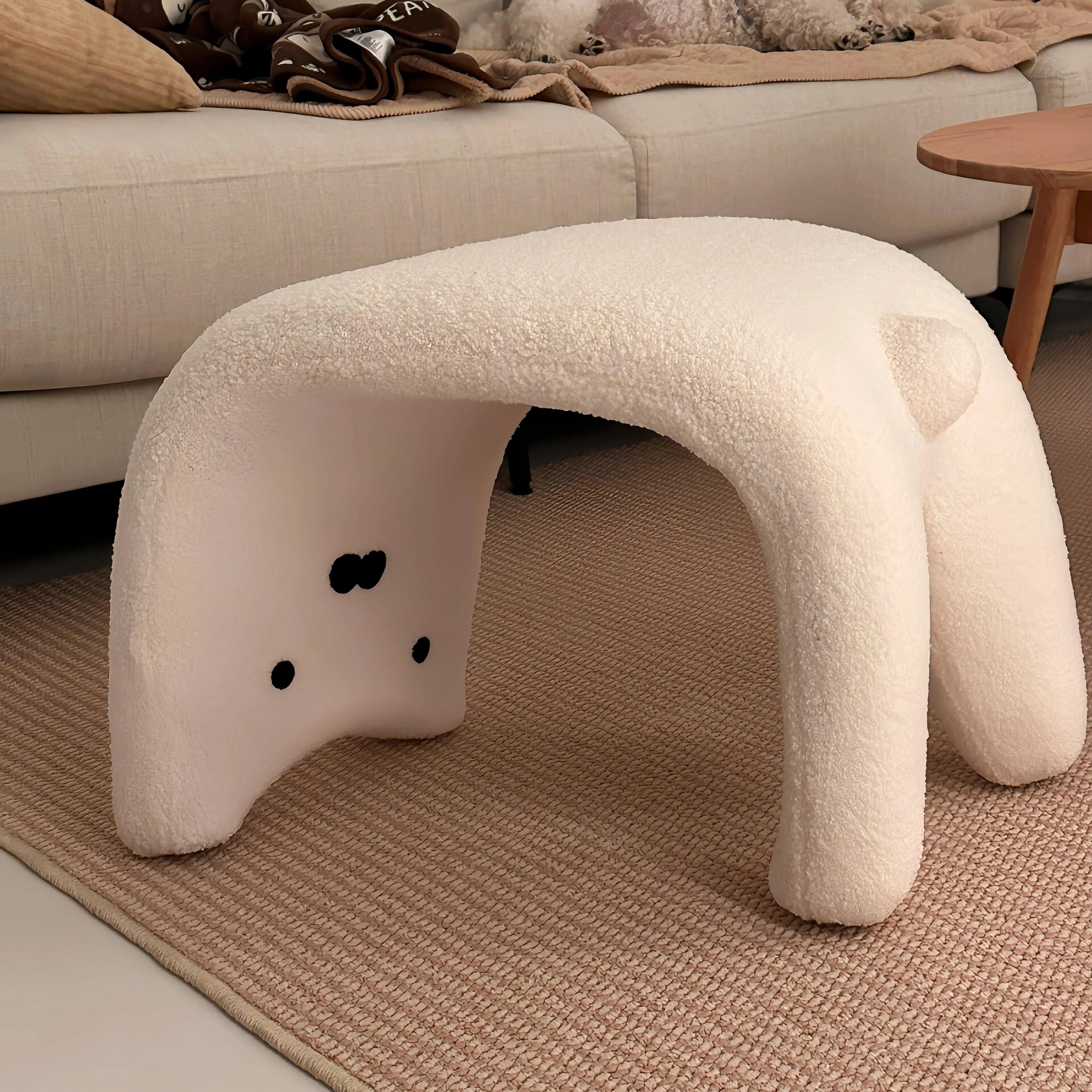 可爱猫咪凳家用轻奢换鞋凳入户凳子玄关沙发凳羊羔绒化妆梳妆凳,住宅家具,梳妆凳,淘宝优惠券,粉丝福利购,淘宝优惠卷