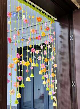 【春日门帘】花朵门帘遮挡帘半成品diy铃兰阳台卧室装饰房间布置