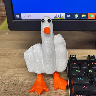 竖中指鸭创意树脂桌面办公搞怪摆件送朋友同学沙雕礼物 you duck