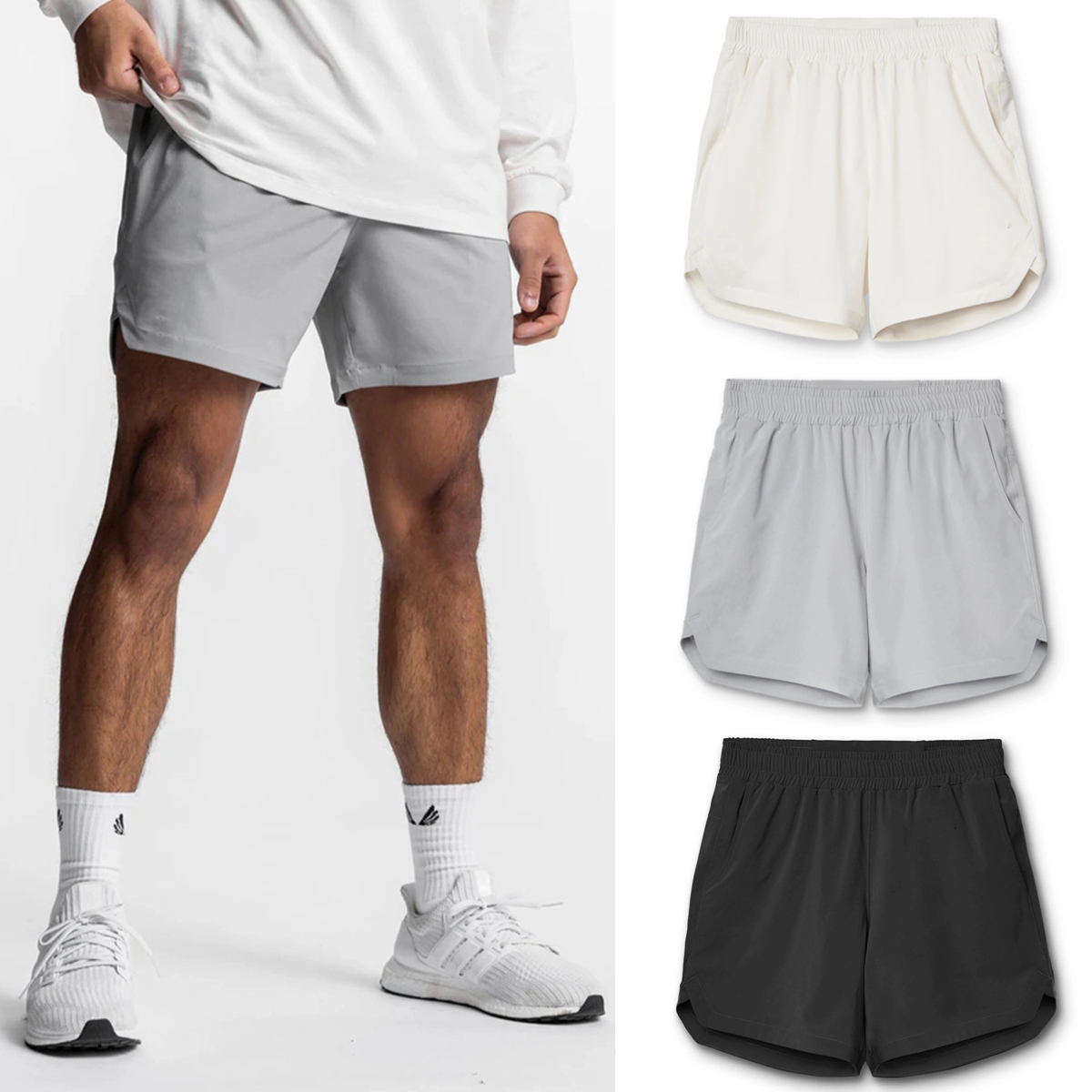 单层速干三分美式运动短裤