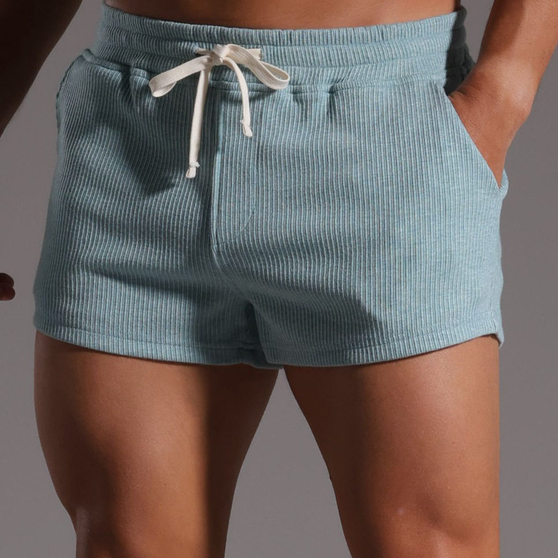 26新款竖条纹运动短裤男款夏季健身2分裤瑜伽阿罗裤跑步超短热裤