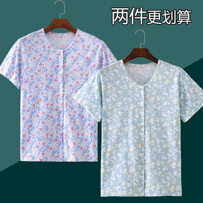 中老年短袖开衫家居服套装