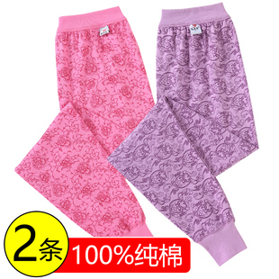 加肥女线裤 中老年女士纯棉秋裤 高腰加档大码 打底衬裤 妈妈全棉老式