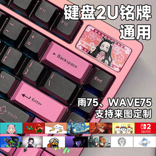 键盘2U铭牌通用 机械客制化定制DIY替换雨75 WAVE75磁轴个性卡通