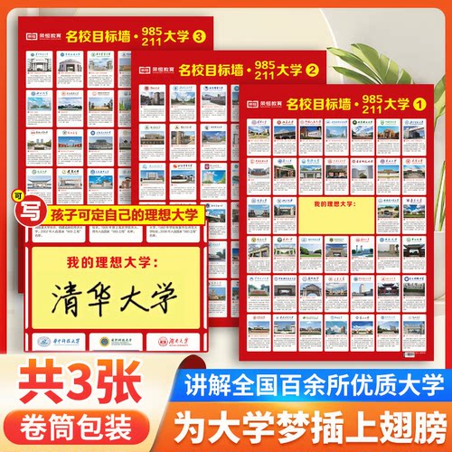 全国名校目标墙贴详解优质大学