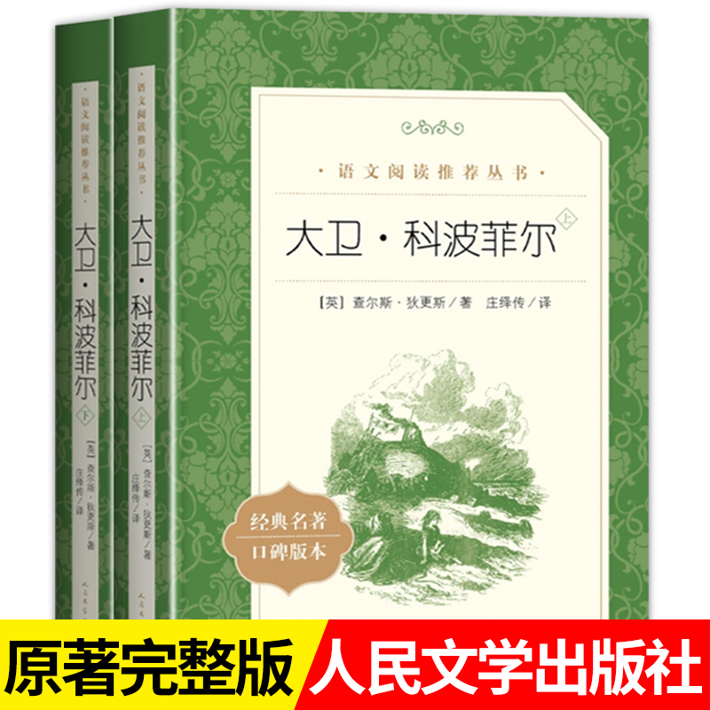 大卫科波菲尔全套2册 查尔斯狄更斯 著人民文学出版社 正版书籍高中生版高一二三初中生七八九年级课外阅读书籍 世界经典名著阅读