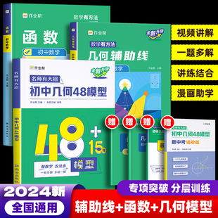 题解中考必刷题 2024作业帮初中数学几何48模型 函数几何辅助线数学专项训练习题中考一二三轮复习资料七八九年级教辅练习题压轴题