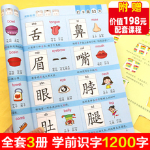 幼儿识字1200字学前儿童认字书幼儿园宝宝看图识字大王正版教材 3岁书籍早教绘本启蒙用书发声学认识汉字有声卡片神器象形卡3000字