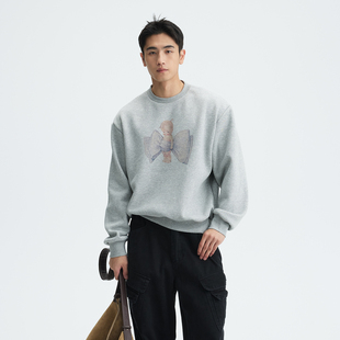 MUZEDUSTUDIO套头圆领baby印花加绒卫衣